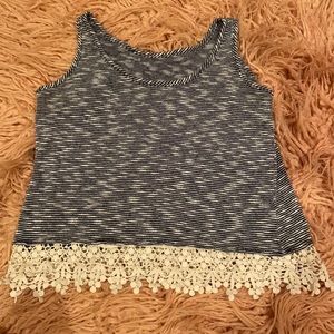 3FOR$15 Blue White Lace Tank Top